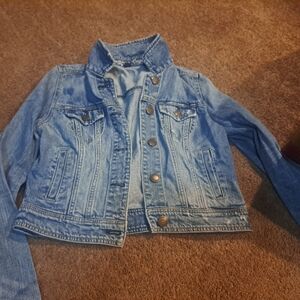 American Eagle Outfitters Blue Jean Jacket Classic Distressed